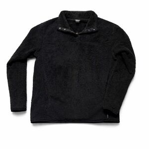 Eddie Bauer Black Sherpa Fleece Snap Neck Pullover Women’s Large